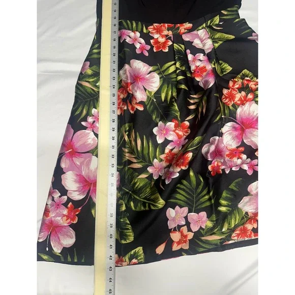 Sangria Black Floral Fit & Flare Dress Sleeveless Party Cocktail Size 16 NWT - Picture 9 of 9